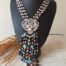 4Strands Pearl Garnet Necklace CZ Pendant