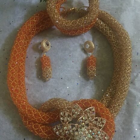 African Crystal Bead Necklace Set Three African Crystal Bead Necklace Set Three