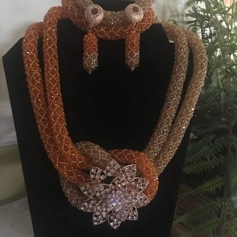African Crystal Bead Necklace Set