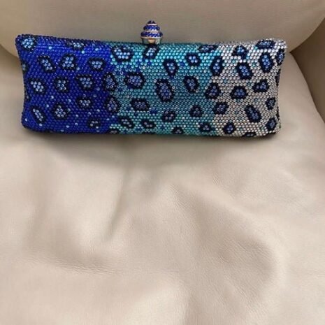 Animal print rhinestone party clutch two