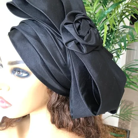 Black Headwrap-Top-View Black Headwrap-Top-View