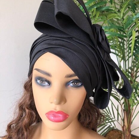 Black Headwrap-Top-View-Front Black Headwrap-Top-View-Front