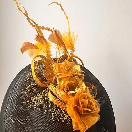 Black and Gold Fascinator Two