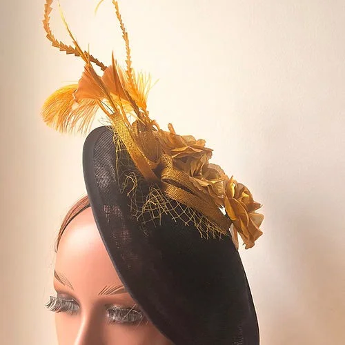 Black and Gold Fascinator Three