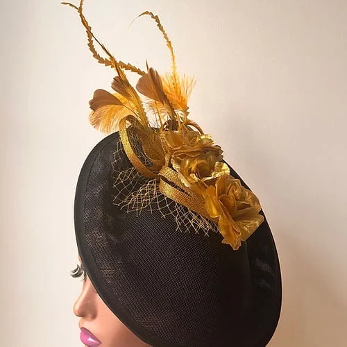 Black and Gold Fascinator