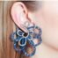 Blue and Silver Classy CZ Handmade Earrings Three