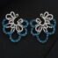 Blue and Silver Classy CZ Handmade Earrings Four