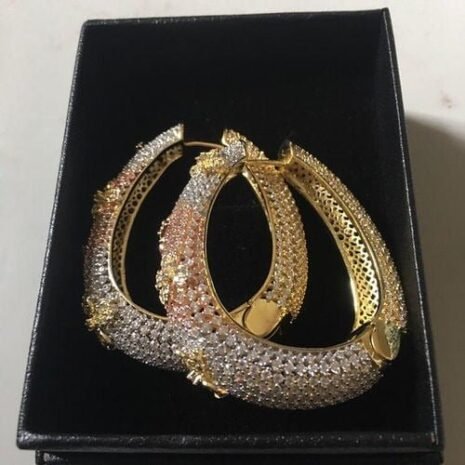 CZ Pave Stars Earring Two CZ Pave Stars Earring Two