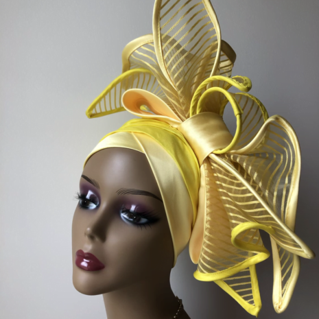 Comfort fascinator Turban Yellow