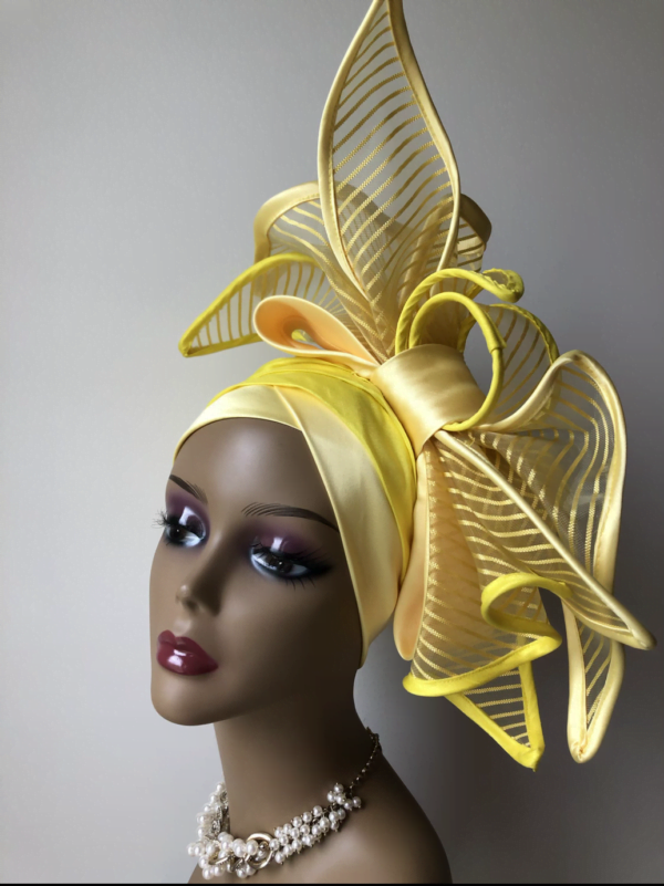 Comfort fascinator Turban Yellow