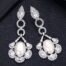 Dangling pearl CZ Pave Earring Two