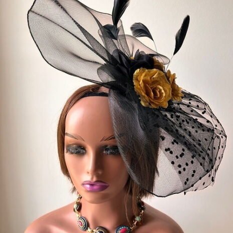 Derby Black and Gold Fascinator Two Derby Black and Gold Fascinator Two