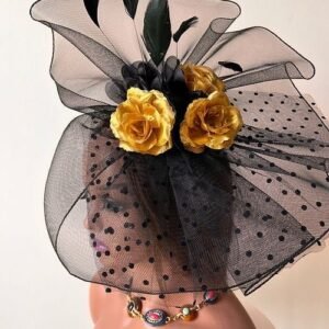 Derby Black and Gold Fascinator