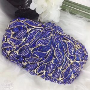 Elegant Blue Leaves Purse