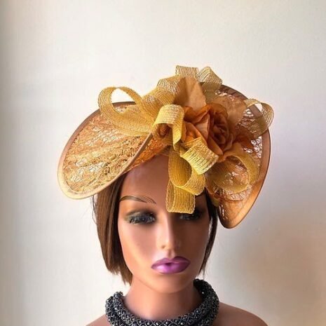 Fancy Gold Ribbon Fascinator Two Fancy Gold Ribbon Fascinator Two