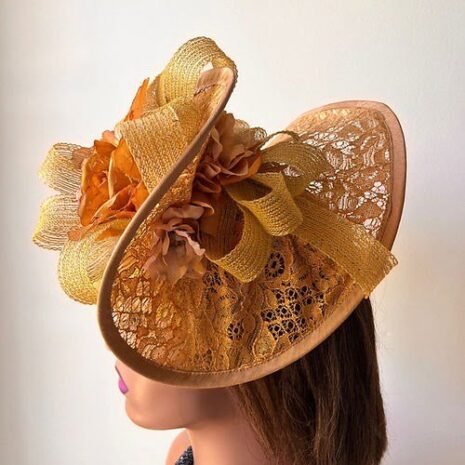 Fancy Gold Ribbon Fascinator Three Fancy Gold Ribbon Fascinator Three