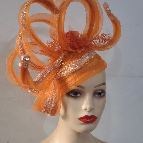 Fancy Orange Fascinator