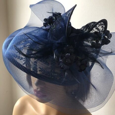 Floral Marsh Veiled Asymmetric Fascinator Two Floral Marsh Veiled Asymmetric Fascinator Two