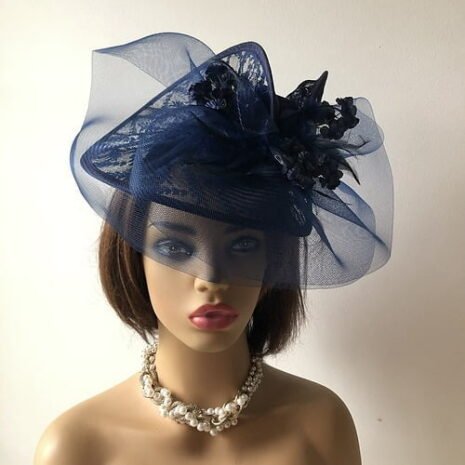 Floral Marsh Veiled Asymmetric Fascinator Four Floral Marsh Veiled Asymmetric Fascinator Four