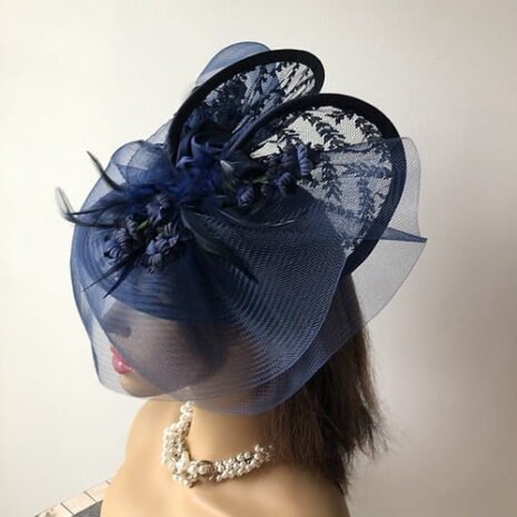 Floral Marsh Veiled Asymmetric Fascinator Five Floral Marsh Veiled Asymmetric Fascinator Five