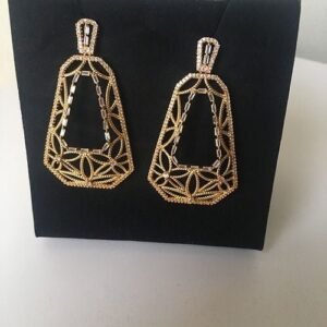 Gold CZ Designer Earrings