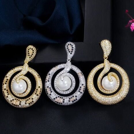 Gold Mother of Pearl Earrings Two Gold Mother of Pearl Earrings Two