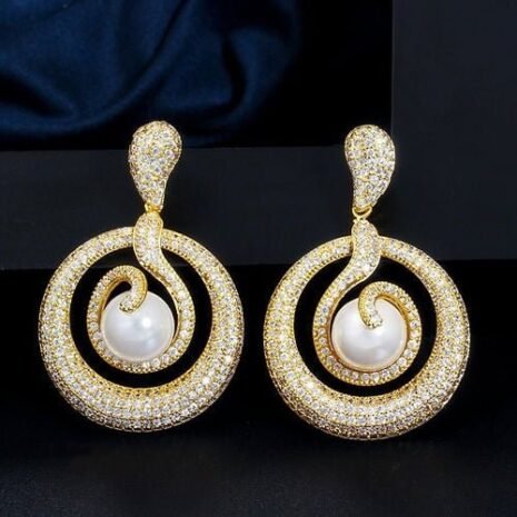 Gold-Mother-of-PeGold Mother of Pearl Earrings Threearl-Earring-3 Gold Mother of Pearl Earrings Three