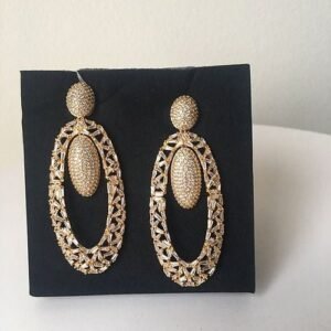 Gold Tear Drop Statement Earrings