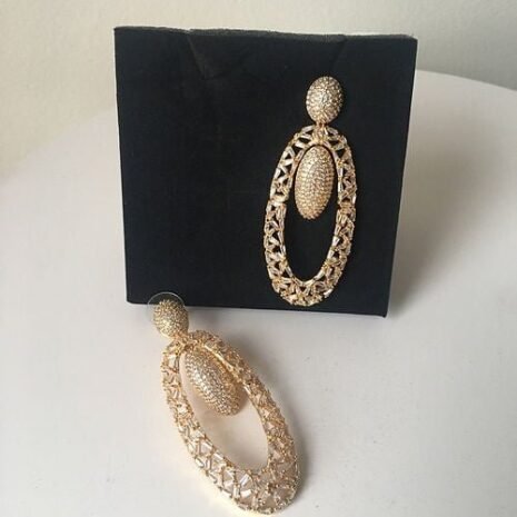 Gold Tear Drop Statement Earrings Four Gold Tear Drop Statement Earrings Four
