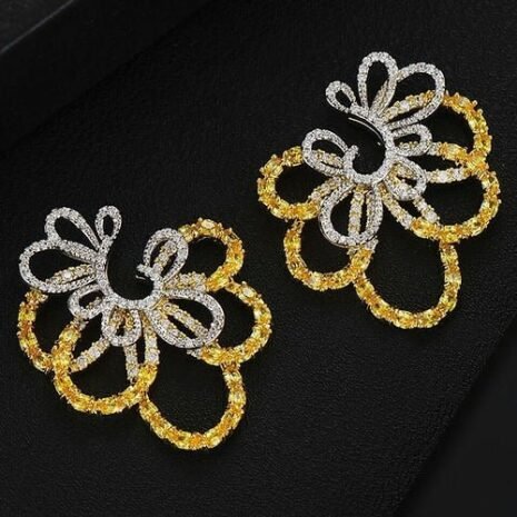 Gold and Silver Classy CZ Handmade Earrings Five Gold and Silver Classy CZ Handmade Earrings Five