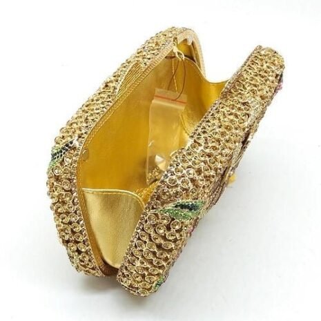Gold Crystal Clutch Interior Gold Crystal Clutch Interior