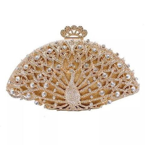 Gold Peacock Rhinestone Purse Gold Peacock Rhinestone Purse