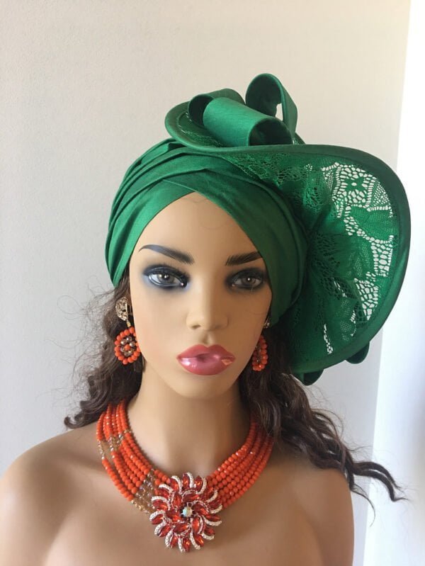 Green Lace Turban