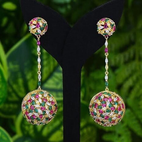 Jade Big Drop Earring Three Jade Big Drop Earring Three