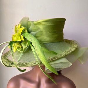 Light Green Handmade Flower Hat
