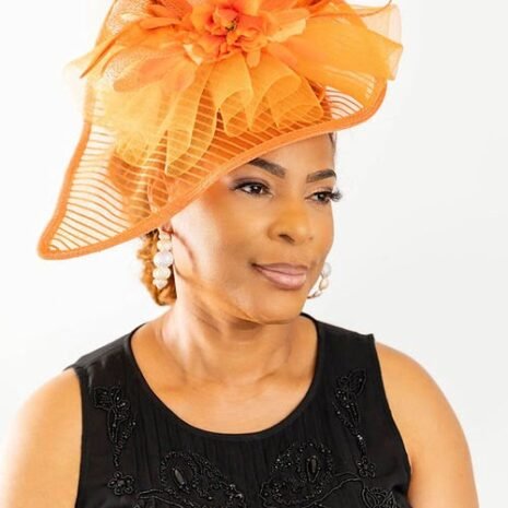 Orange Flower Fascinator
