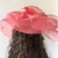 Pink Straw Fascinator Back View