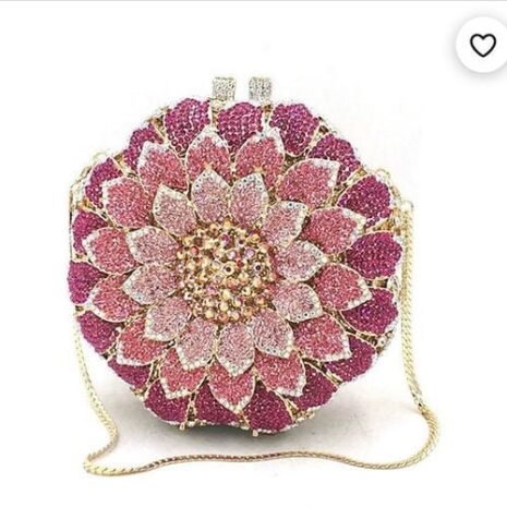 Pink Floral Leaves Crystal Purse Four Pink Floral Leaves Crystal Purse Four