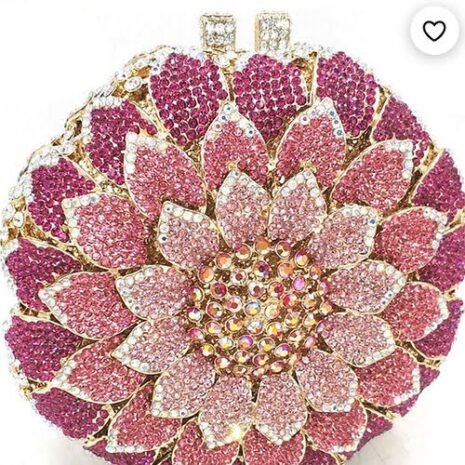 Pink-floral-leaves-crystal-purse-5 Pink Floral Leaves Crystal Purse Five