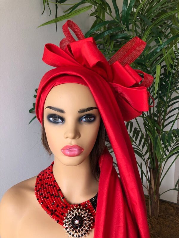 Red Rose Headwrap Front Two