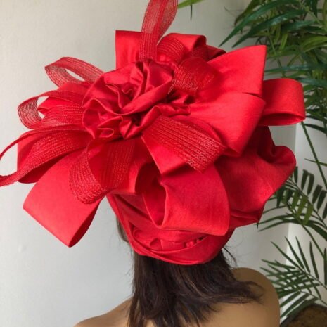 Red Rose Headwrap Back Red Rose Headwrap Back