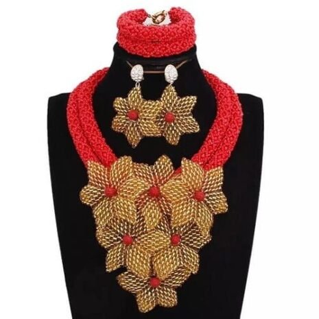 Red and Gold African Signature Sets Four Red and Gold African Signature Sets Four