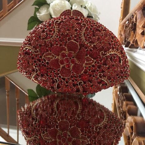 Red Glitter Rose Flower Purse