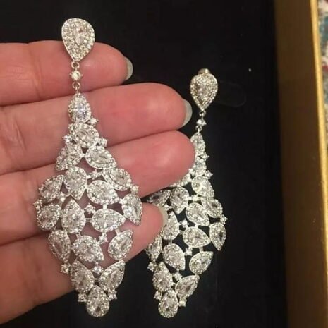 Silver Pear Cut Earring Two Silver Pear Cut Earring Two