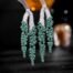Silver and Green Cubic Zirconia Earrings