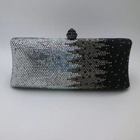 Silver and Black Ombre Crystal Clutch Three Silver and Black Ombre Crystal Clutch Three