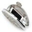 Silver Peacock Rhinestone Purse Interior