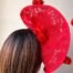 Unique Red Derby Fascinator Three