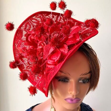 Unique Red Derby Fascinator