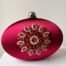 Wine Peacock Diamante Purse